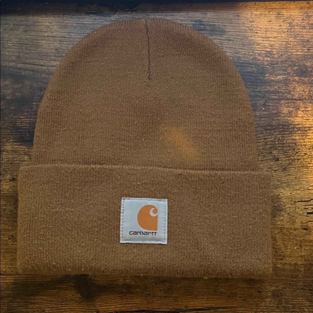 Carhartt light brown beanie